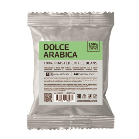 Кофе Деловой Стандарт Dolce Arabica натуральный жареный в зернах, 100г