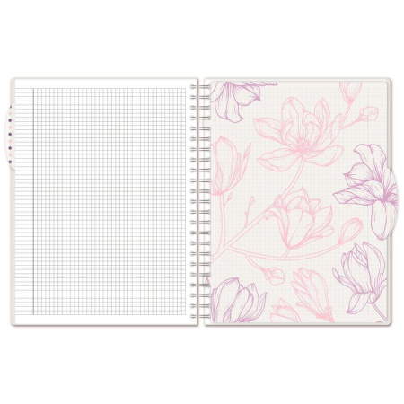 Бизнес-тетрадь Attache Selection Flower Dreams A4 140 листов белая в клетку на спирали (225х300 мм)