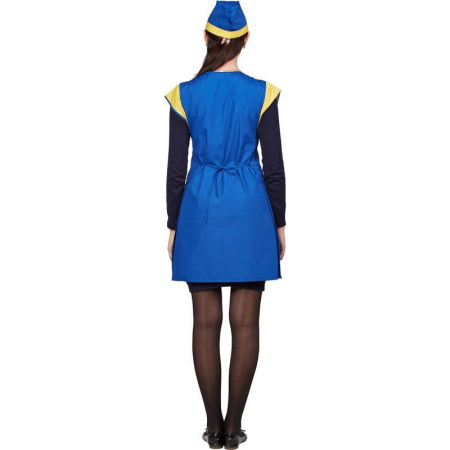 Фартук-сарафан Солнышко васильковый/желтый с пилоткой