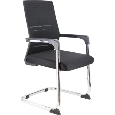 Конференц-кресло Everprof Visit черное/хром (сетка/ткань, металл  хромированный)