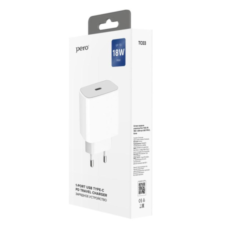 Зарядное устройство Pero TC03 USB Type-C 18 Вт (4603768350736)