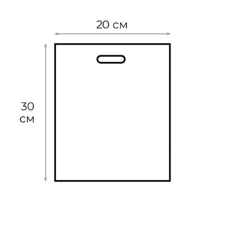 Пакет полиэтиленовый голубой 20х30 см с вырубной ручкой (100 штук в  упаковке)