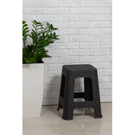 Табурет Ротанг квадратный коричневый (полипропилен)