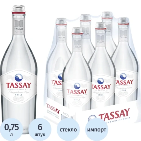 Вода питьевая Tassay негазированная 0.75 л Вода питьевая Tassay негазированная 0.75 л