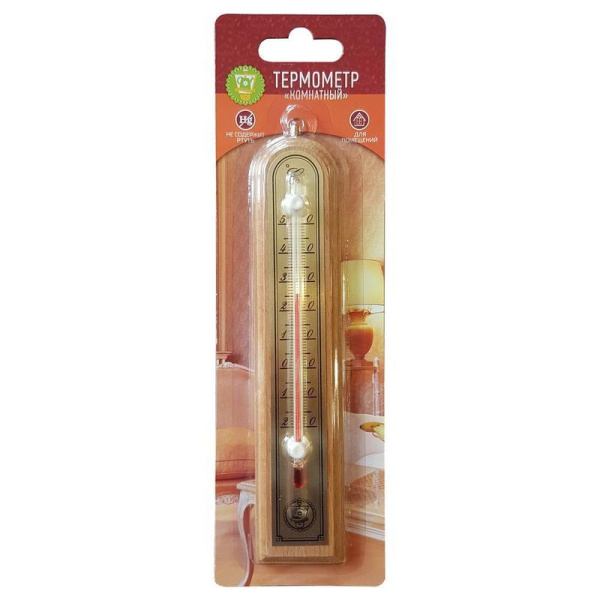 Термометр комнатный деревянный (без ртути)