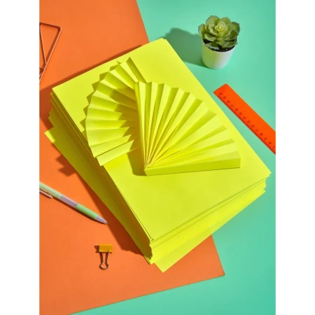 Бумага цветная для печати Комус Color желтая неон (А4, 75 г/кв.м, 500   листов)