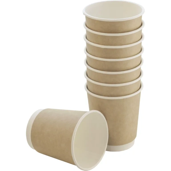 Стакан одноразовый бумажный 250 мл коричневый 25 штук в  упаковке Комус Стандарт