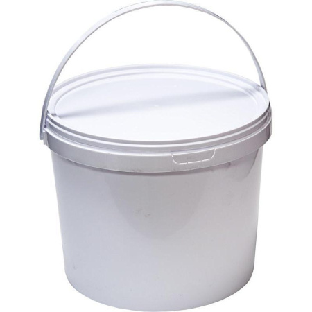 Ведро пластиковое 11.5 л  белое с крышкой и пластиковой ручкой