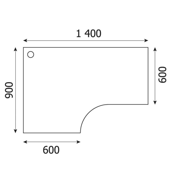 Стол эргономичный Easy Standard левый (светлый дуб/серый, 1400x900x740 мм)