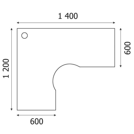 Стол эргономичный Easy One левый (дуб сонома, 1400x1200x743 мм)