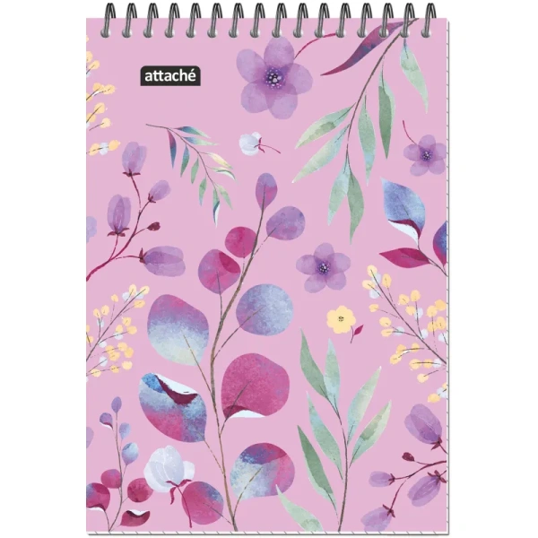 Блокнот Attache Цветы А5 60 листов розовый в клетку на спирали ВД-лак (146x204 мм) Блокнот Attache Цветы А5 60 листов розовый в клетку на спирали ВД-лак (146x204 мм)