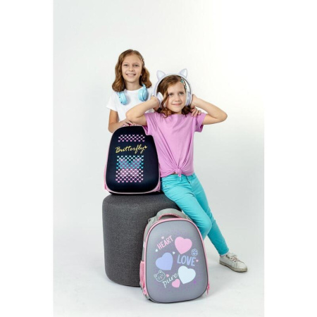 Ранец №1 School Easy Butterfly анатомический розовый с одним отделением