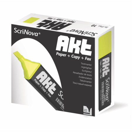 Текстовыделитель ScriNova Akt жёлтый (толщина линии 1-5 мм)
