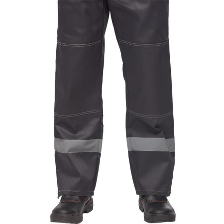 Костюм рабочий летний мужской л20-КБР с СОП серый/красный (размер 44-46, рост 170-176)