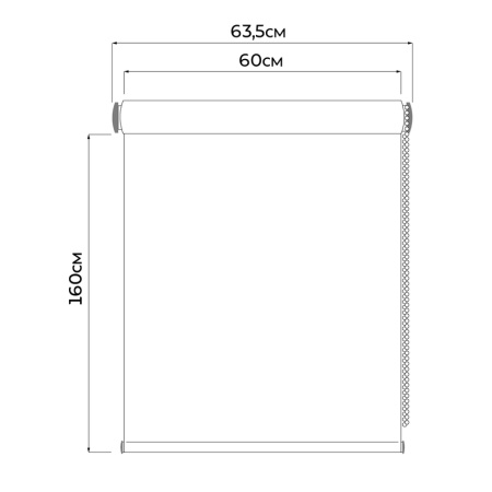 Рулонная штора Плайн полиэстер бежевая (60х158.3 см)