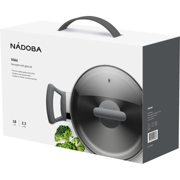 Кастрюля Nadoba Vikki 2.3 л нержавеющая сталь с крышкой