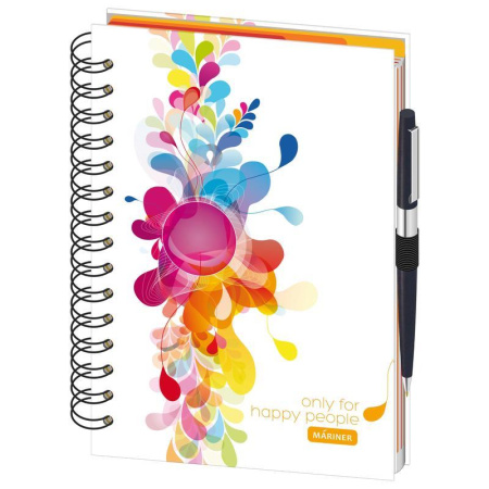 Бизнес-тетрадь Mariner Emotion А5 150 листов цветная в клетку/линейку 5 разделителей на спирали (148х205 мм)