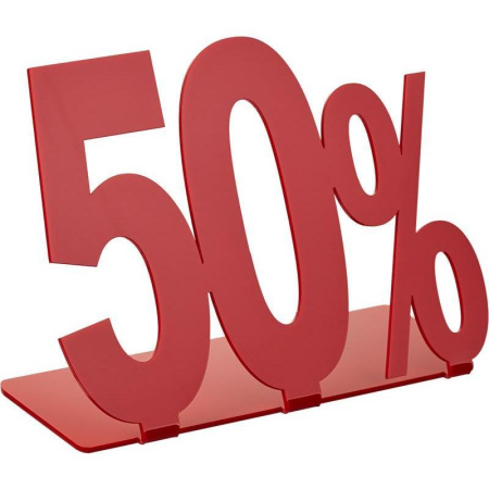 Подставка настольная Акция 50%, 285х225 мм, красная