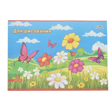 Тетрадь для рисования Апплика А4 12 листов (обложка в ассортименте)