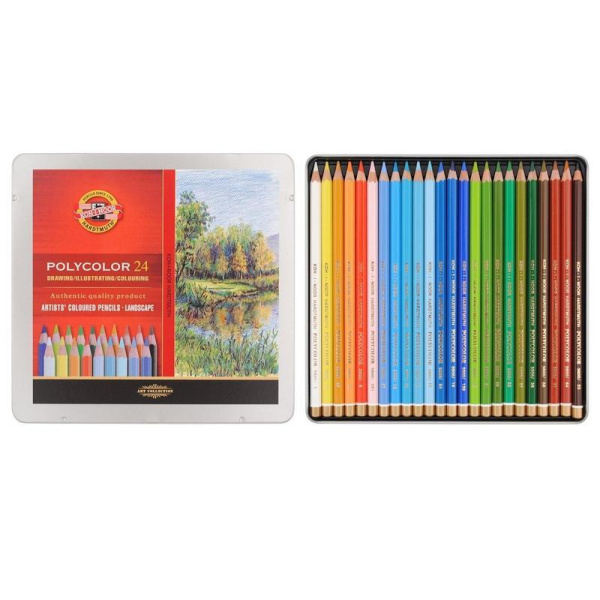 Карандаши цветные Koh-I-Noor Polycolor Пейзаж 24 цвета шестигранные