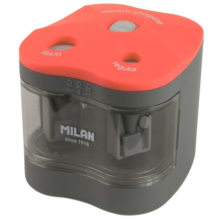 Точилка электрическая Milan с двумя отверстиями красная (на батарейках)