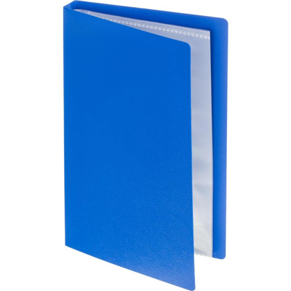 Визитница Attache Economy на 120 визиток пластиковая синяя (5 штук в  упаковке)