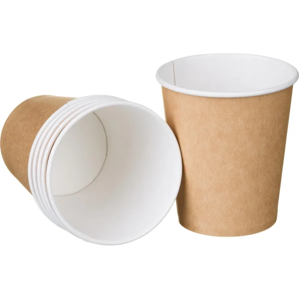 Стакан одноразовый бумажный 250/280 мл коричневый 1000 штук в упаковке