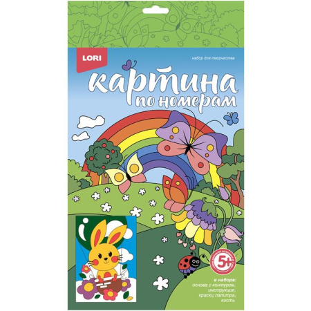 Картина по номерам Lori Веселые картинки Зайчик-путешественник