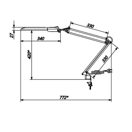 Светильник настольный Трансвит Дельта черный (металло-пластиковая струбциина)