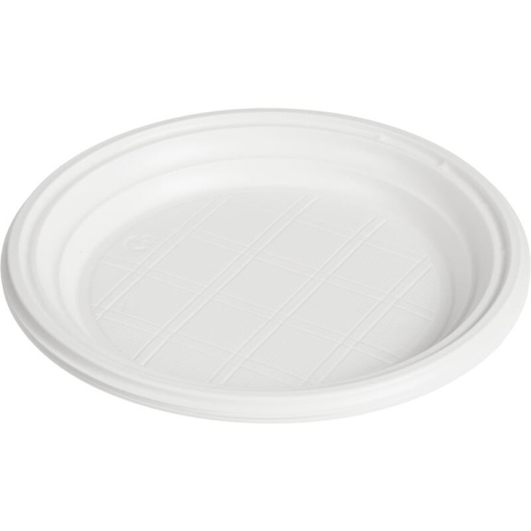 Тарелка одноразовая пластиковая 165 мм белая 2400 штук в упаковке  Стиролпласт