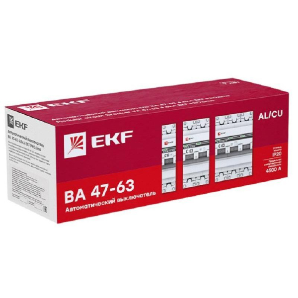 Выключатель автоматический EKF 3П 32А С 4500А (mcb4763-3-32C-pro)