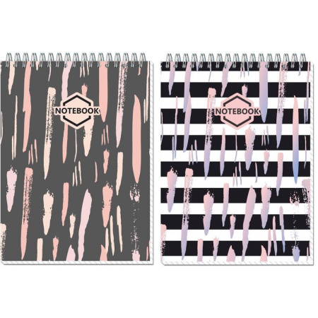 Блокнот Полином Стильный офис А5 80 листов в ассортименте в клетку на спирали (145х203 мм)