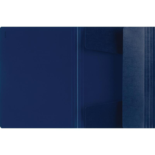 Папка на резинках Комус Шелк А4 15 мм пластиковая до 200 листов синяя (толщина обложки 0.5 мм)