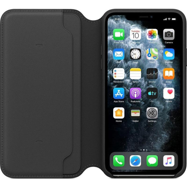 Чехол книжка Apple Leather Folio для Apple iPhone 11 Pro Max черный  (MX082ZM/A)