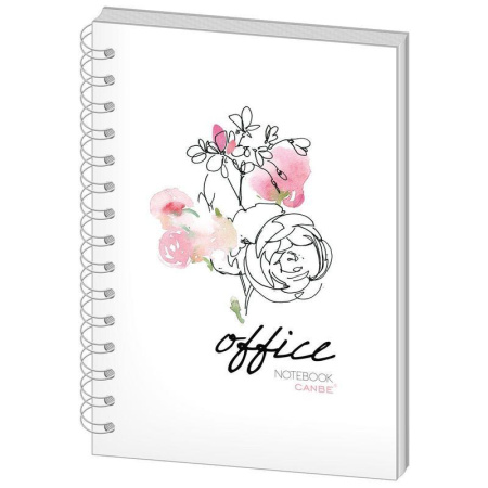 Бизнес-тетрадь Canbe Office Flowers А5 60 листов в клетку на спирали (140х185 мм) Бизнес-тетрадь Canbe Office Flowers А5 60 листов в клетку на спирали (140х185 мм)