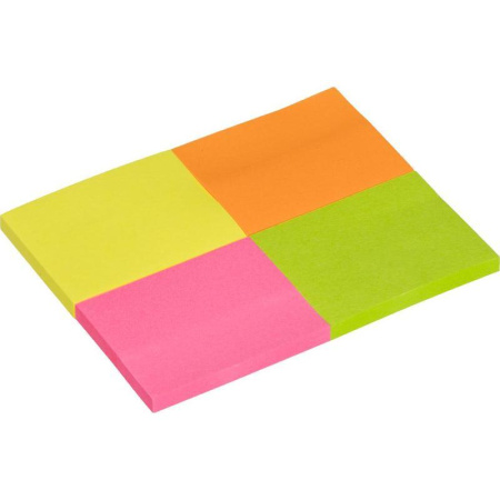 Стикеры Kores 40x50 мм 4 цвета неоновые 4 блока по 50 листов