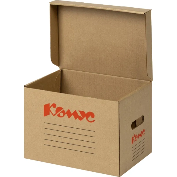 Короб архивный 325х235х235 мм Т24 Делопроизводство Комус из гофрокартона