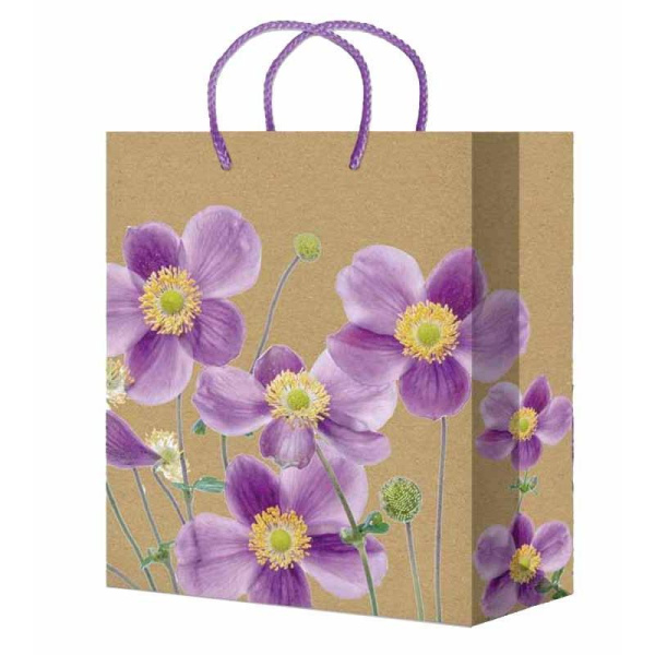 Пакет подарочный из крафт-бумаги Цветы (32х44.5х10 см, 10 штук в  упаковке)