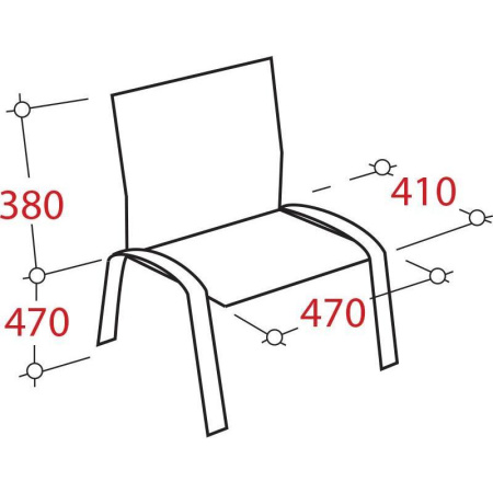 Стул офисный Изо красный (ткань, металл черный)