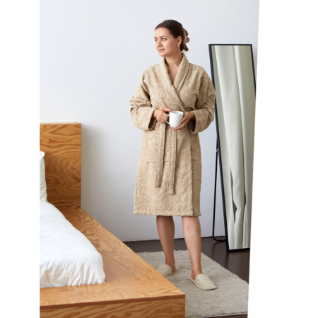 Халат махровый Комус Roesia 50-52 (L-XL) бежевый