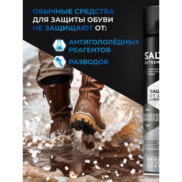 Спрей для обуви из замши/нубука/велюра/кожи Salton прозрачный 190 мл  (47250)