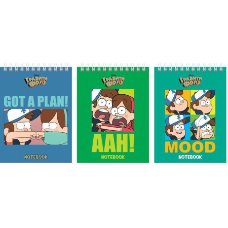 Блокнот Hatber Гравити Фолз А7 48 листов в клетку на склейке (обложка в  ассортименте)