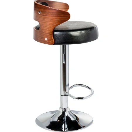 Стул барный Dobrin Fred чёрный/хромированный (искусственная кожа/металл)