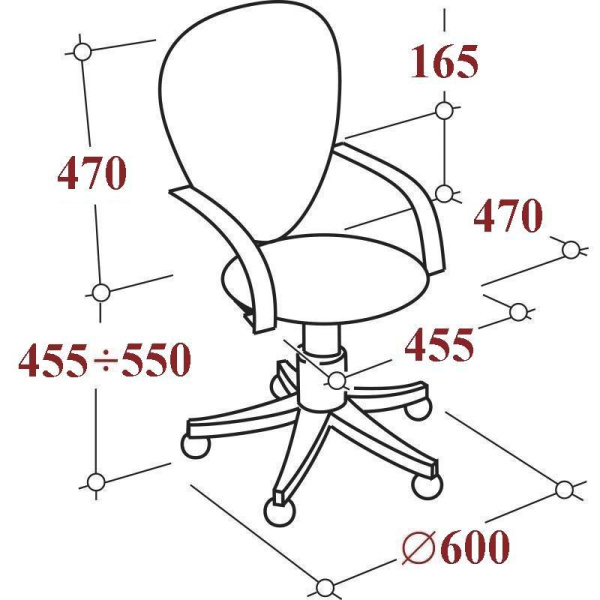 Кресло офисное Chairman 696 красное (сетка/ткань, пластик)
