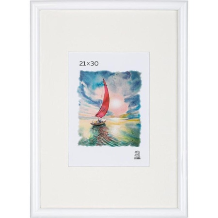 Рамка Зебра PS 500 А4 21x30 пластиковый багет 14 мм белая