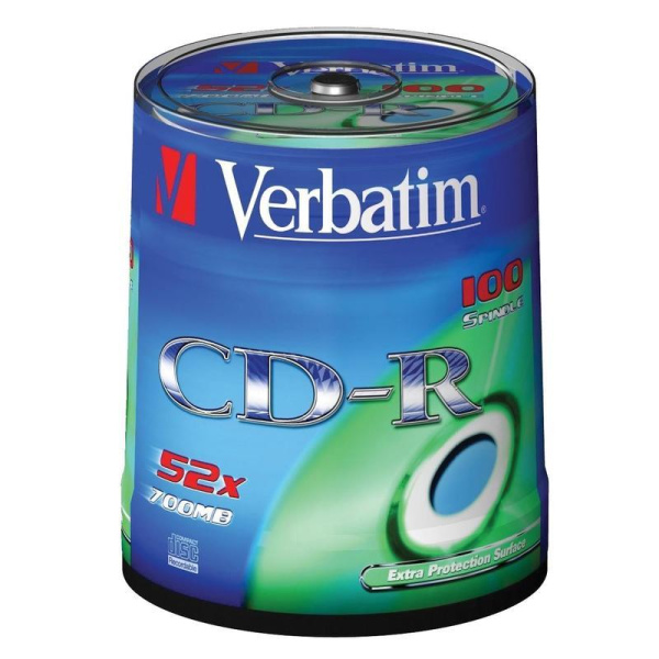 Диск CD-R Verbatim 700 Mb 52x (100 штук в упаковке)