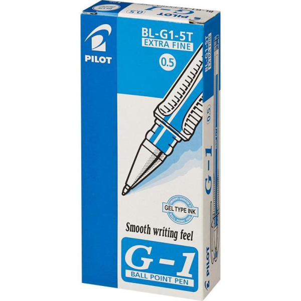 Ручка гелевая Pilot BL-G1-5T синяя (толщина линии 0,3 мм)
