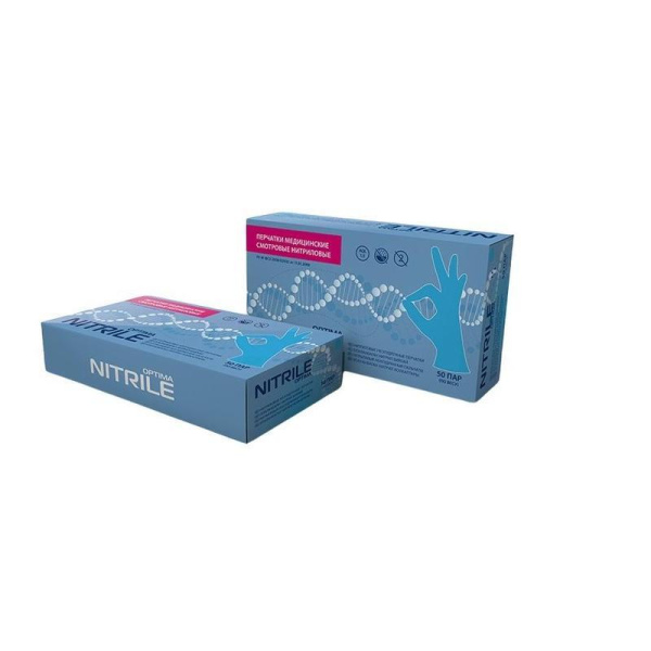 Перчатки медицинские смотровые нитриловые нестерильные неопудренные  голубые размер S (100 штук в упаковке)