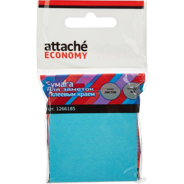 Стикеры Attache Economy 51x51 мм неоновый синий (1 блок, 100 листов)