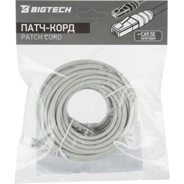 Патч-корд витая пара BigTech OPCC006 UTP CCA cat 5e 10 м